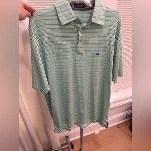 Southern Marsh Mint and Blue Striped Polo